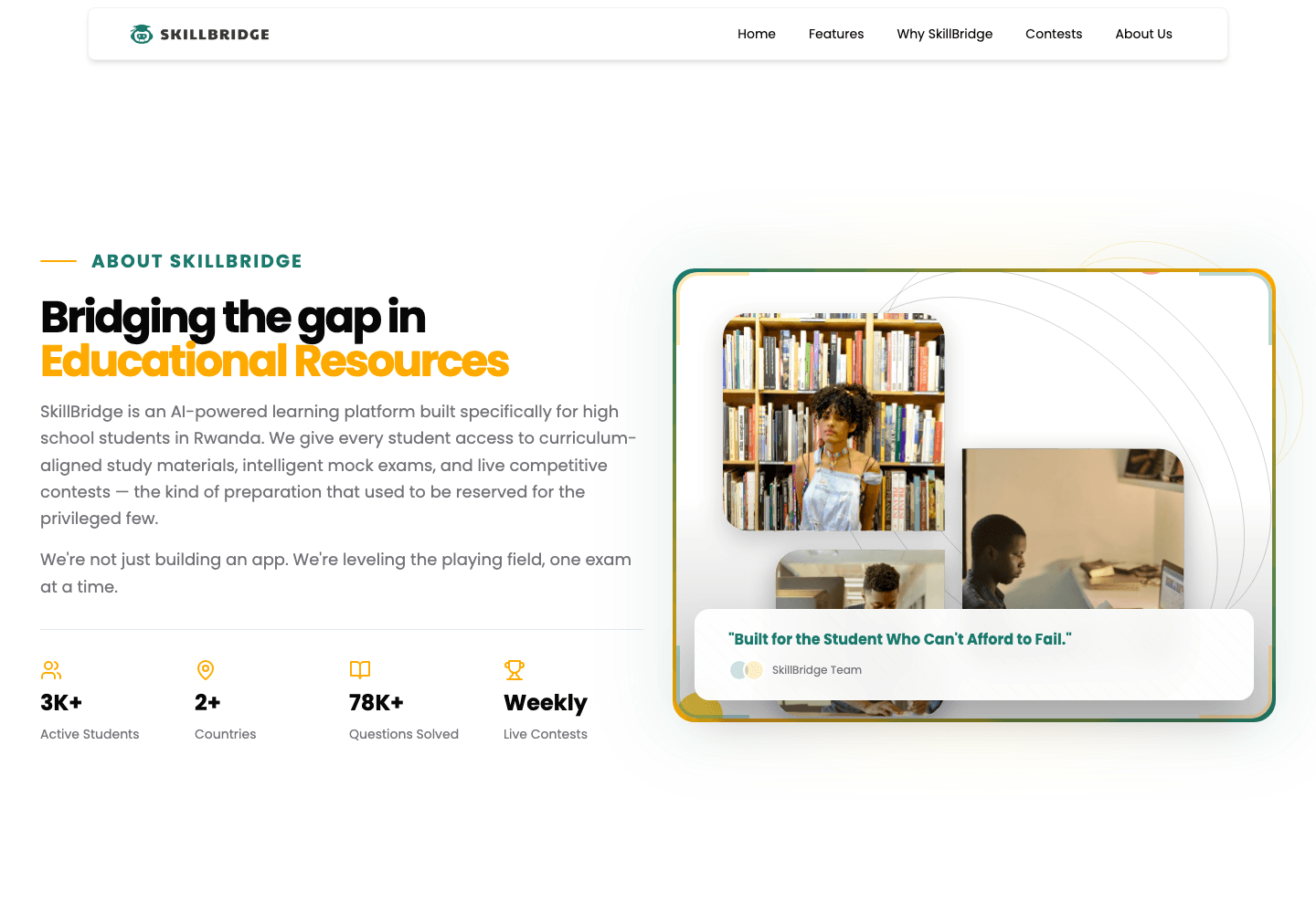 SkillBridge web product interface built through the delivery network